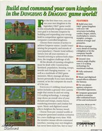 Box back cover for Stronghold on the Microsoft DOS.