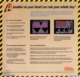 Box back cover for Super Boulder Dash on the Microsoft DOS.