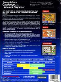 Box back cover for Super Solvers - Challenge of the Ancient Empires! on the Microsoft DOS.