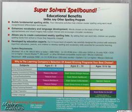 Box back cover for Super Solvers - Spellbound! on the Microsoft DOS.