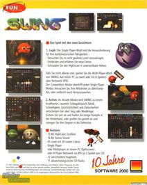 Box back cover for Swing on the Microsoft DOS.