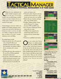 Box back cover for Tactical Manager on the Microsoft DOS.