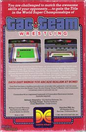 Box back cover for Tag Team Wrestling on the Microsoft DOS.