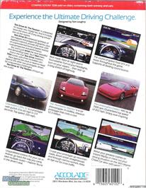 Box back cover for Test Drive 3 The Passion on the Microsoft DOS.