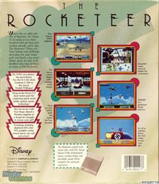 Box back cover for The Rocketeer on the Microsoft DOS.