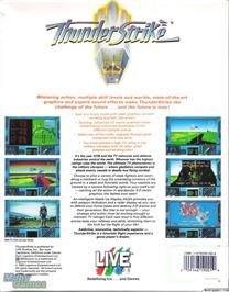 Box back cover for Thunder Strike on the Microsoft DOS.