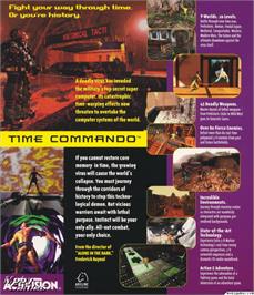 Box back cover for Time Commando on the Microsoft DOS.