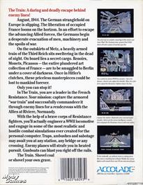Box back cover for Train, The - Escape To Normandy on the Microsoft DOS.