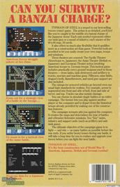 Box back cover for Typhoon of Steel on the Microsoft DOS.