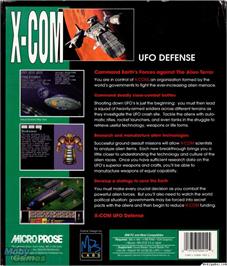 Box back cover for UFO - Enemy Unknown on the Microsoft DOS.