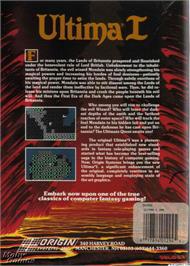 Box back cover for Ultima 1 on the Microsoft DOS.