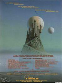 Box back cover for Ultima 2 - Revenge Of The Enchantress on the Microsoft DOS.