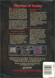 Box back cover for Ultima 5 - Warriors Of Destiny on the Microsoft DOS.