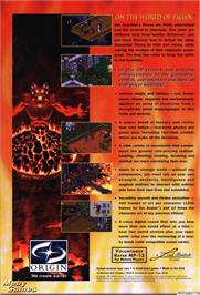 Box back cover for Ultima 8 - Pagan on the Microsoft DOS.