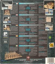 Box back cover for Virtua Chess on the Microsoft DOS.