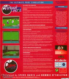 Box back cover for Virtual Pool on the Microsoft DOS.