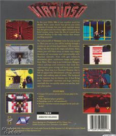 Box back cover for Virtuoso on the Microsoft DOS.