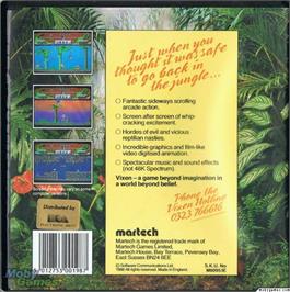 Box back cover for Vixen on the Microsoft DOS.