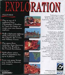Box back cover for Voyages of Discovery on the Microsoft DOS.