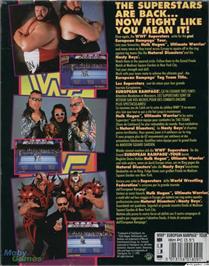 Box back cover for WWF European Rampage Tour on the Microsoft DOS.