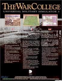 Box back cover for War College, The - Universal Military Simulator 3 on the Microsoft DOS.