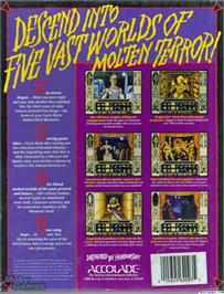 Box back cover for Waxworks on the Microsoft DOS.