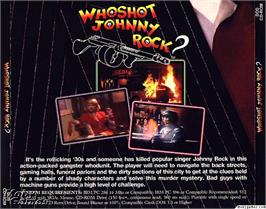 Box back cover for Who Shot Johnny Rock? on the Microsoft DOS.