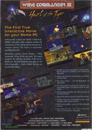 Box back cover for Wing Commander 3 - Heart of the Tiger on the Microsoft DOS.