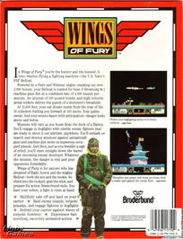Box back cover for Wings Of Fury on the Microsoft DOS.