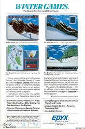 Box back cover for Winter Games on the Microsoft DOS.