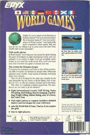 Box back cover for World Games on the Microsoft DOS.