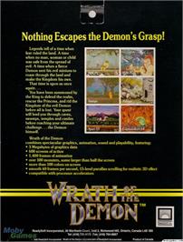 Box back cover for Wrath Of The Demon on the Microsoft DOS.