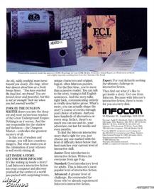 Box back cover for Zork III - The Dungeon Master on the Microsoft DOS.