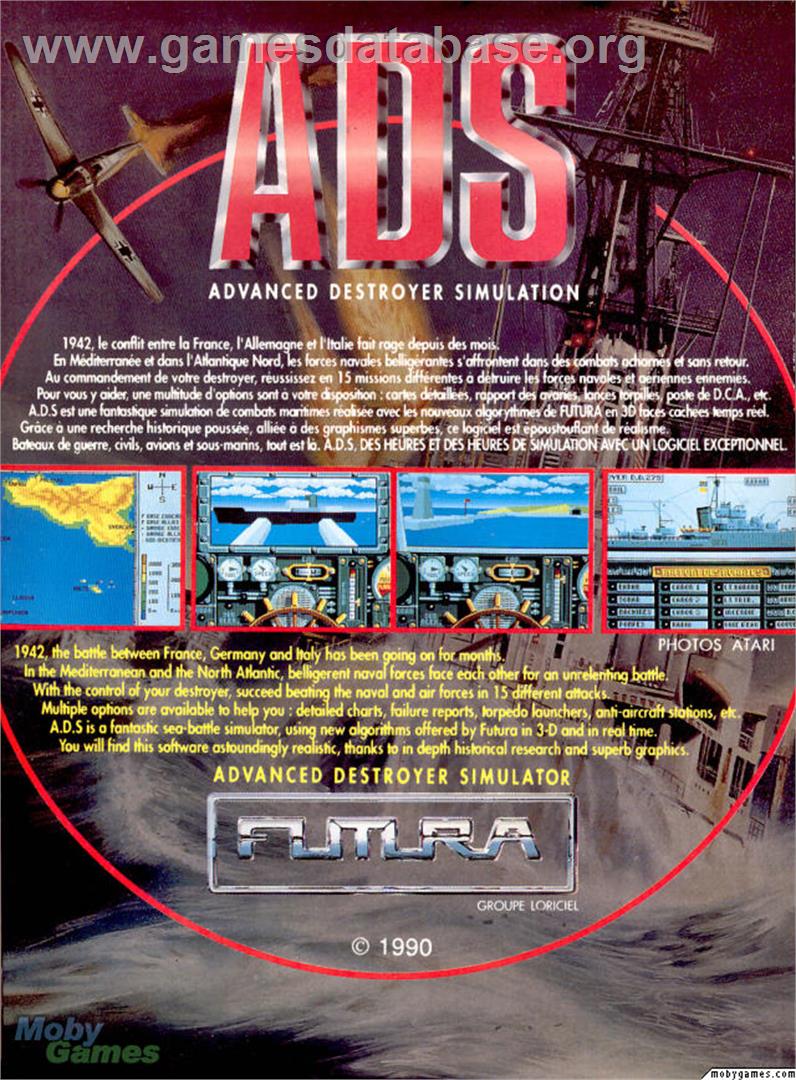 ADS - Advanced Destroyer Simulator - Microsoft DOS - Artwork - Box Back