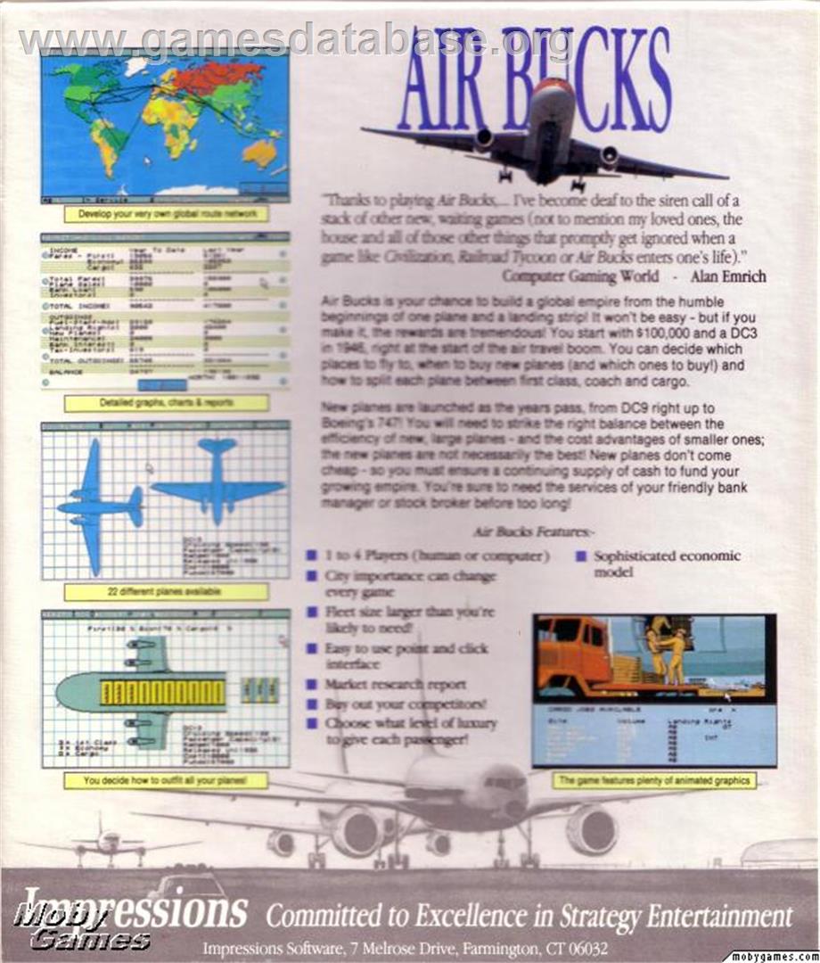 Air Bucks - Microsoft DOS - Artwork - Box Back