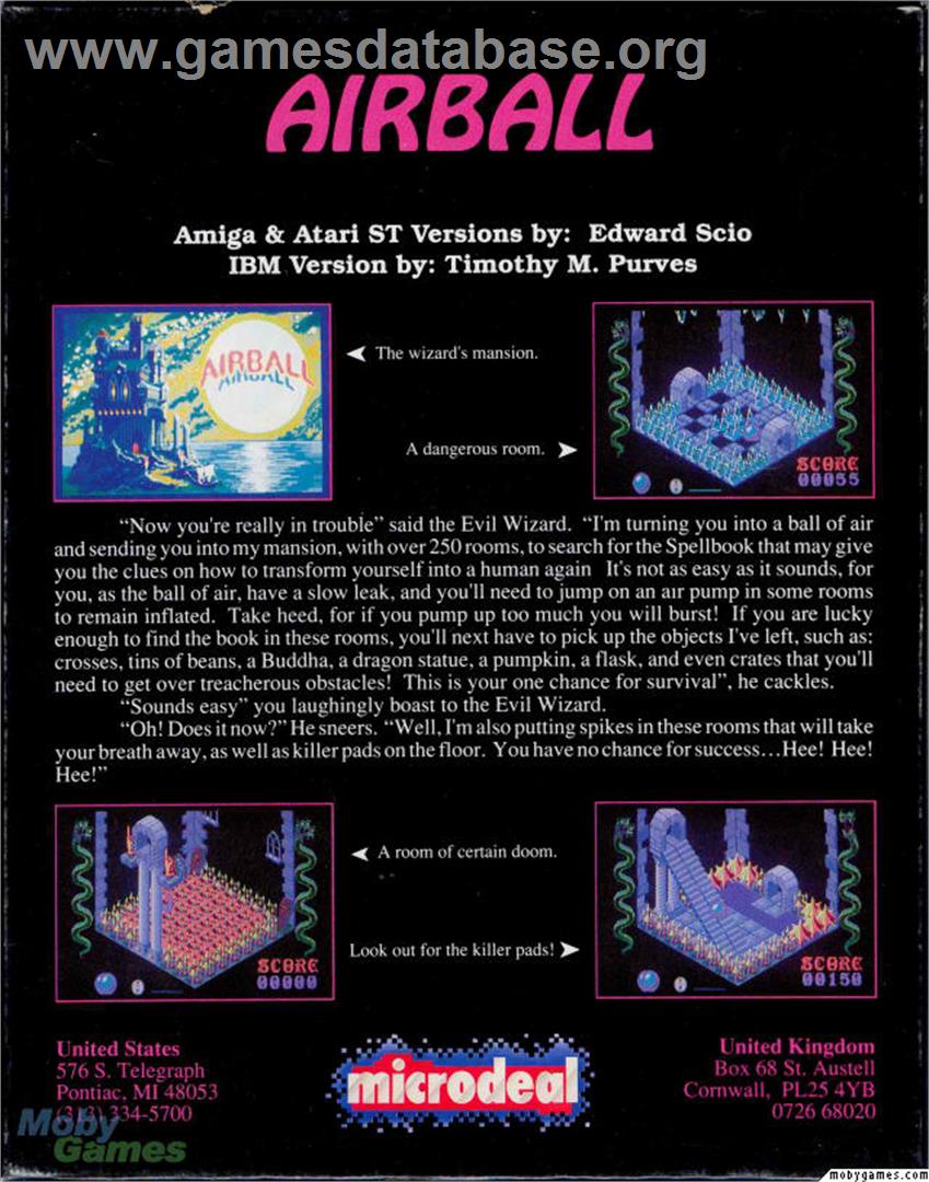 Airball - Microsoft DOS - Artwork - Box Back