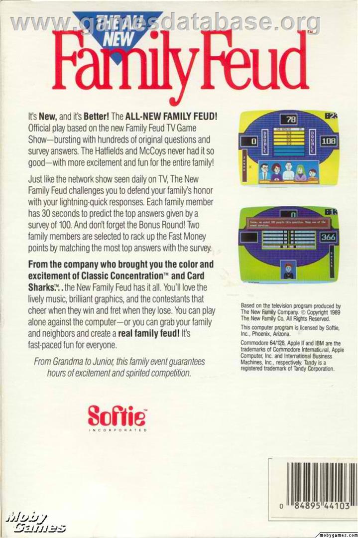 All New Family Feud, The - Microsoft DOS - Artwork - Box Back