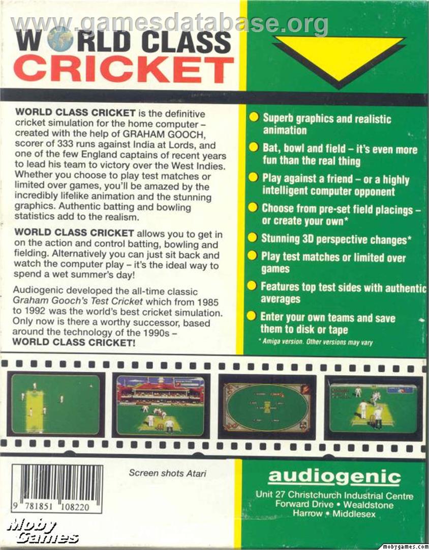Allan Border's Cricket - Microsoft DOS - Artwork - Box Back