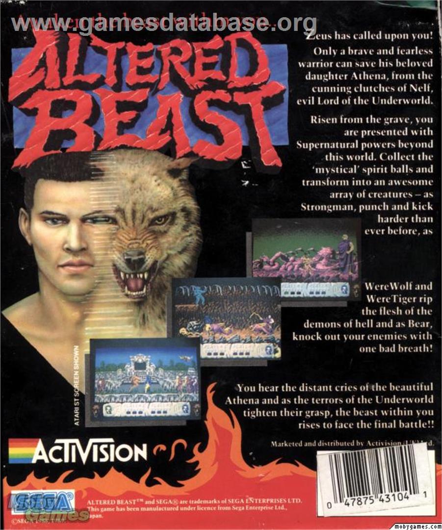 Altered Beast - Microsoft DOS - Artwork - Box Back