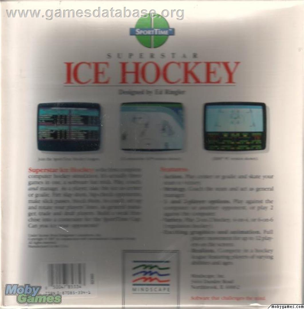 American Ice Hockey - Microsoft DOS - Artwork - Box Back