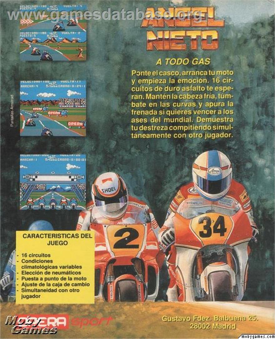 Angel Nieto Pole 500 - Microsoft DOS - Artwork - Box Back