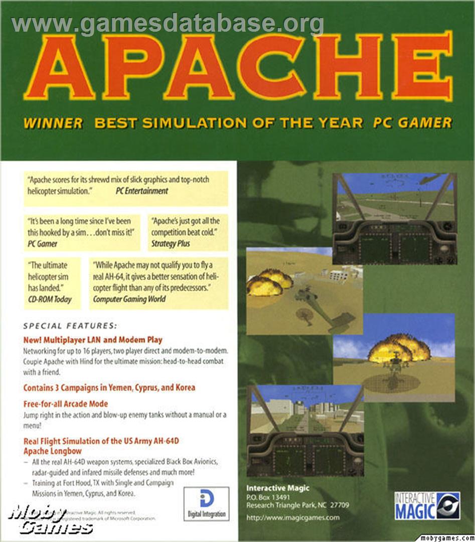 Apache Longbow - Microsoft DOS - Artwork - Box Back