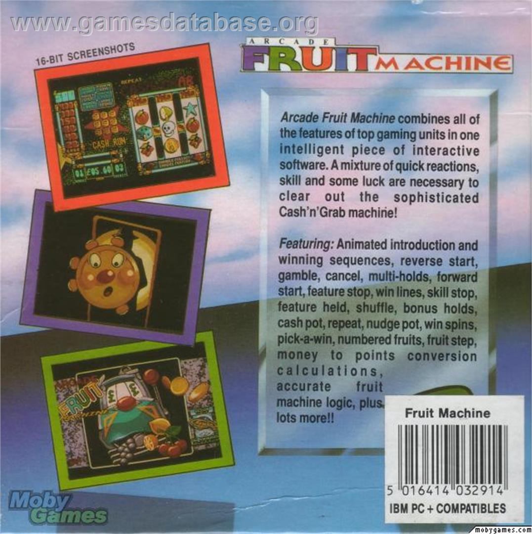 Arcade Fruit Machine - Microsoft DOS - Artwork - Box Back