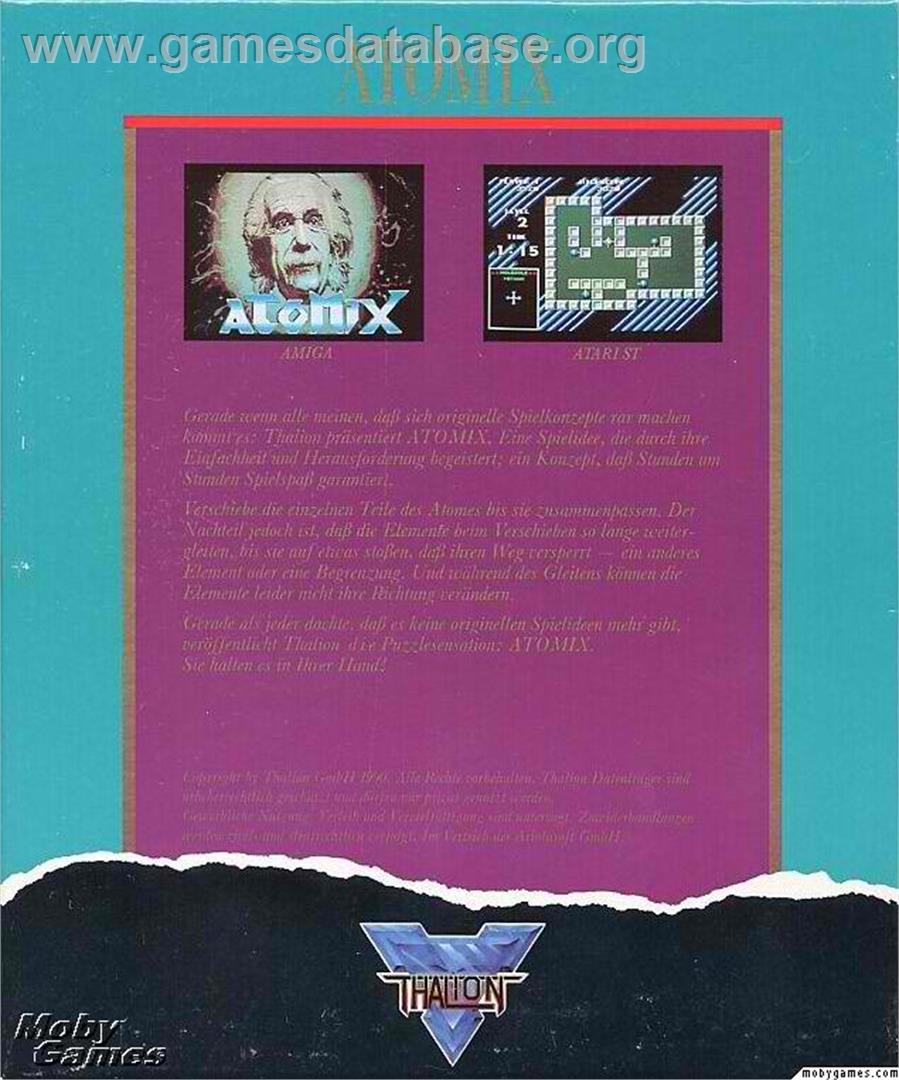 Atomix - Microsoft DOS - Artwork - Box Back
