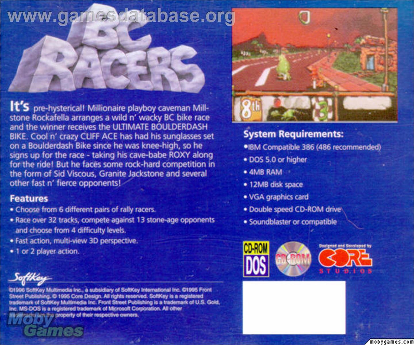 BC Racers - Microsoft DOS - Artwork - Box Back