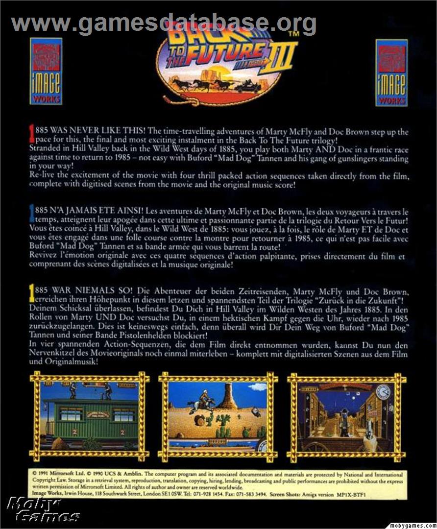 Back to the Future Part III - Microsoft DOS - Artwork - Box Back