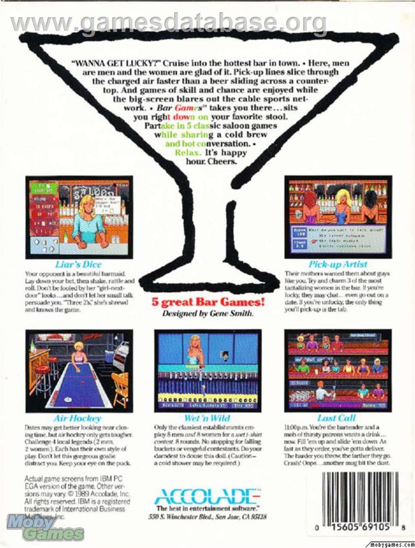Bar Games - Microsoft DOS - Artwork - Box Back
