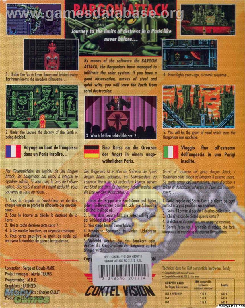 Bargon Attack - Microsoft DOS - Artwork - Box Back