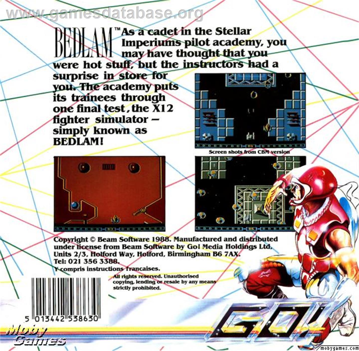 Bedlam (1996) - Microsoft DOS - Artwork - Box Back