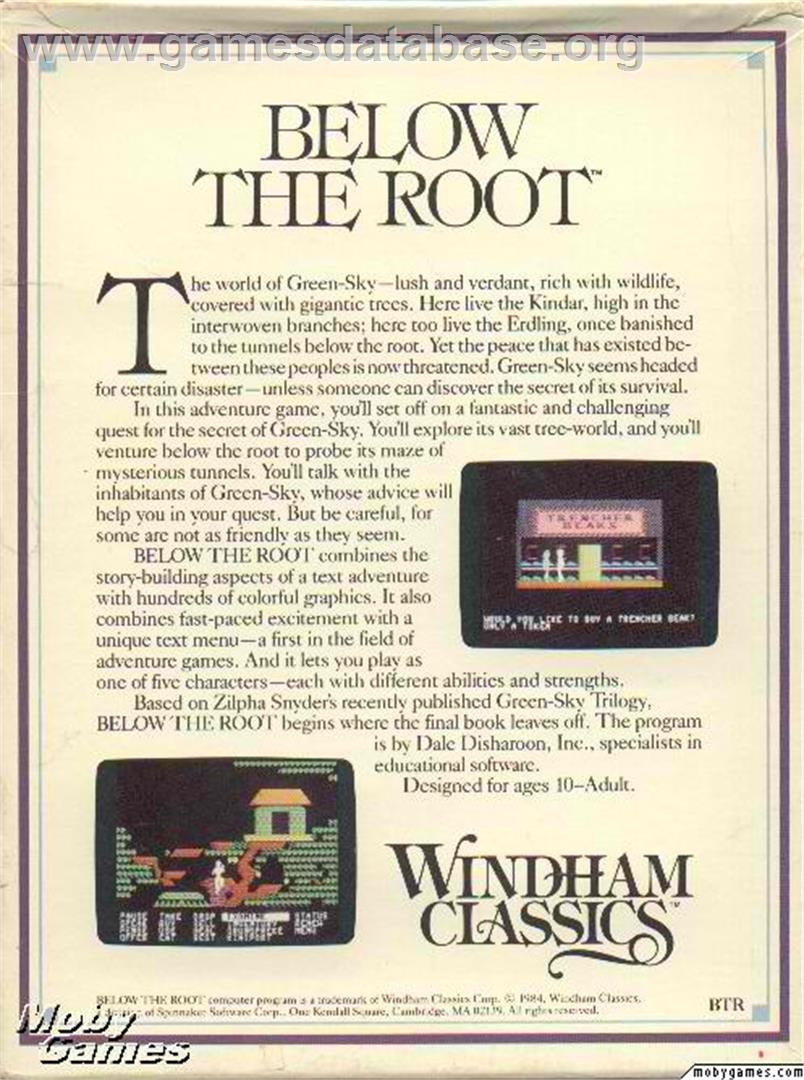 Below The Root - Microsoft DOS - Artwork - Box Back